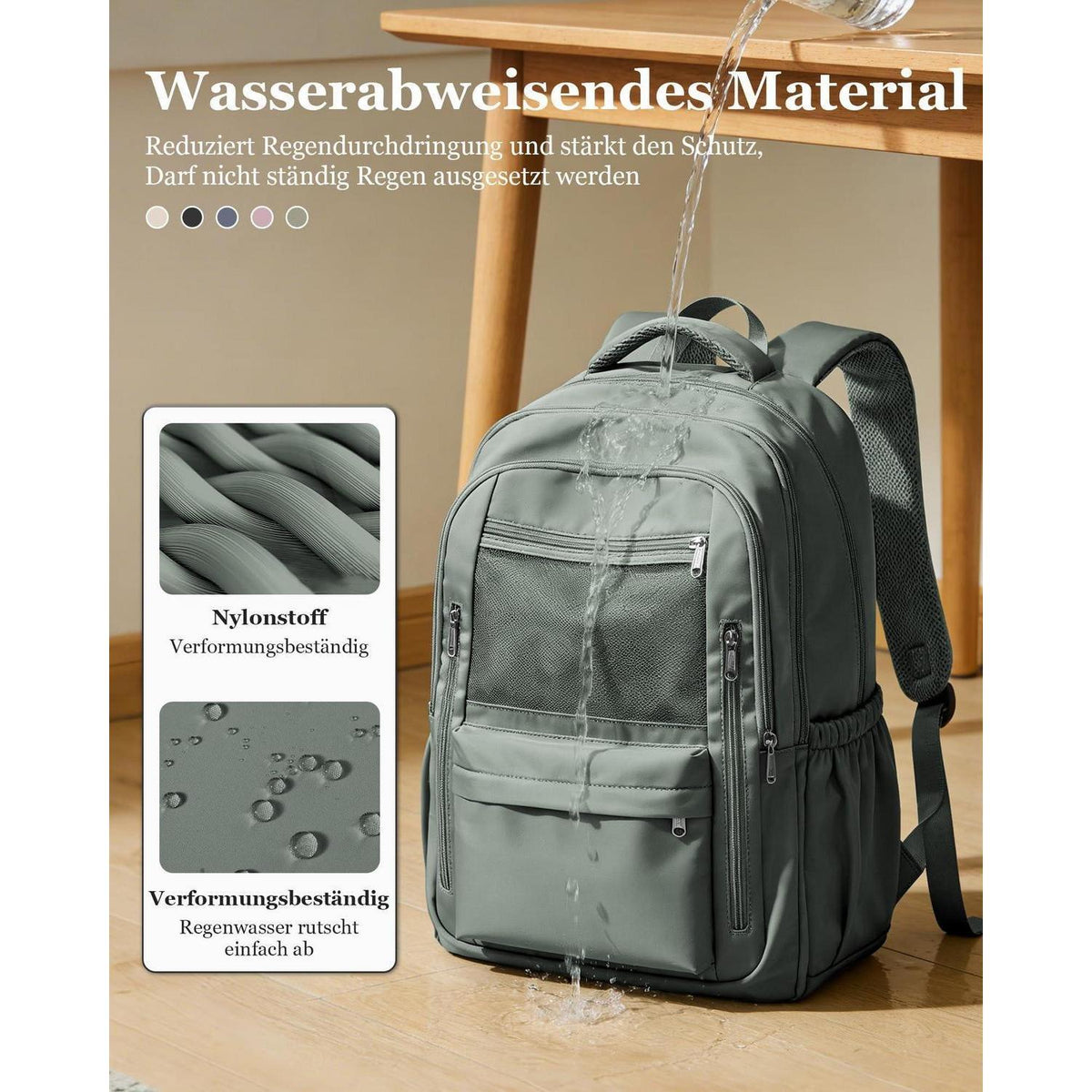 Grün A2-Grün Rucksack Schule Herren Damen – Leichter Schulrucksack 30L