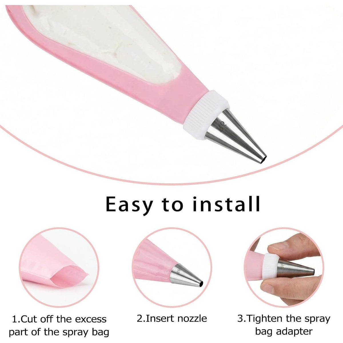 15er Edelstahl Spritztüllen Set für Kuchen & Torten Dekoration