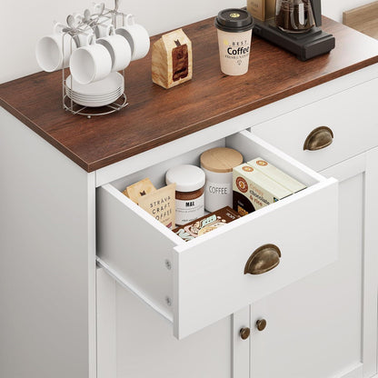 Küchenschrank mit Arbeitsplatte | Weißes Sideboard 80x40x90 cm
