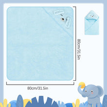 Kapuzenhandtuch Baby Korallenfleece Blauwielpen Design 80x80 cm