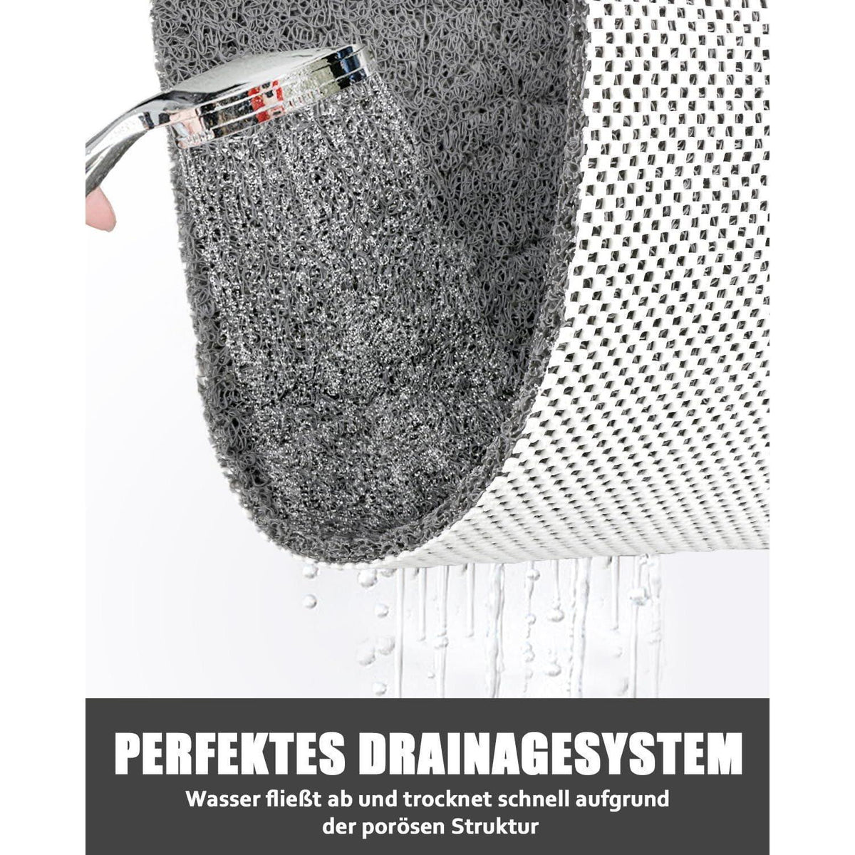 Rutschfeste Duschmatte 90x60 cm - Komfortable & Schnell Trocknende