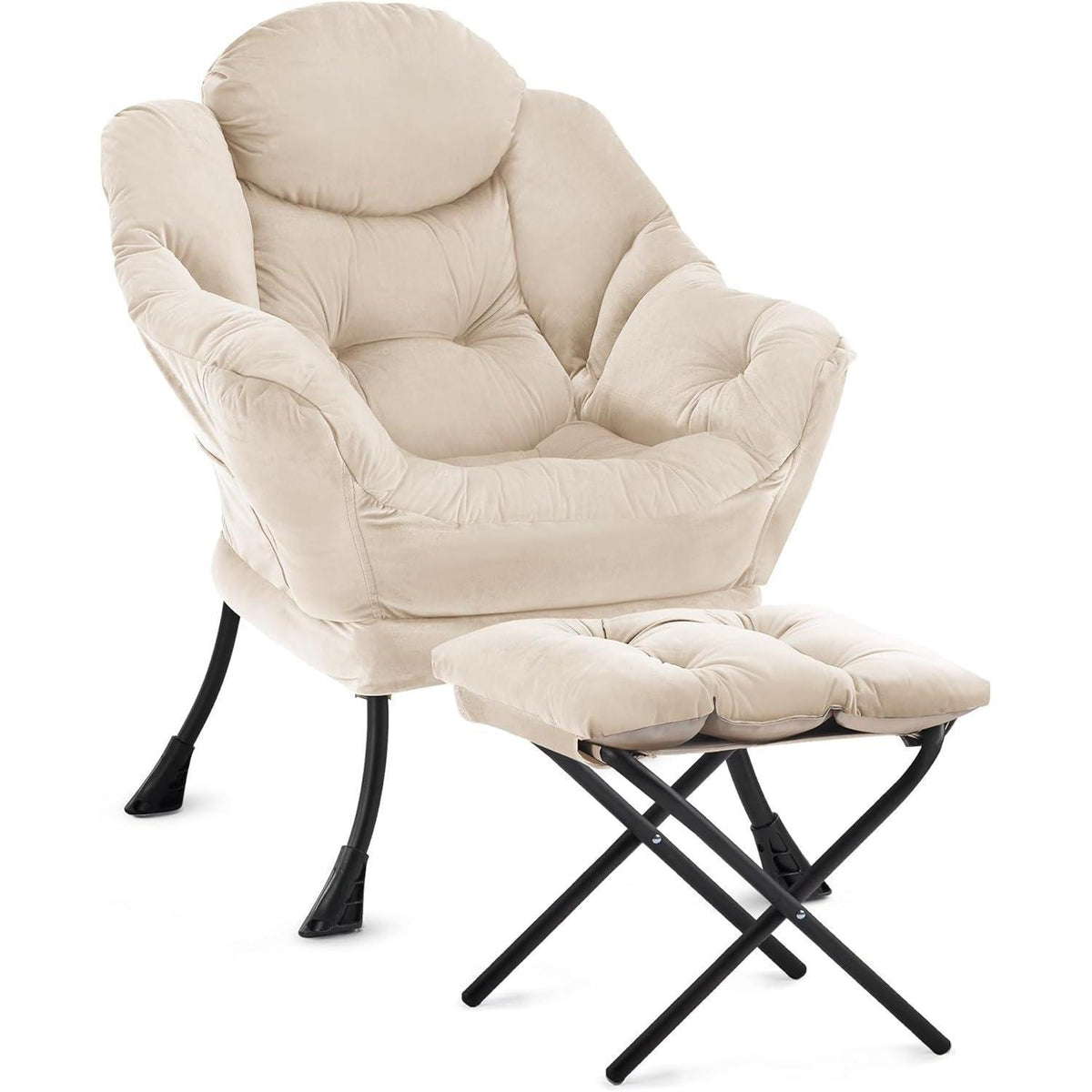 Lazy Chair mit Ottomane – Bequemer Ohrensessel mit Fußhocker