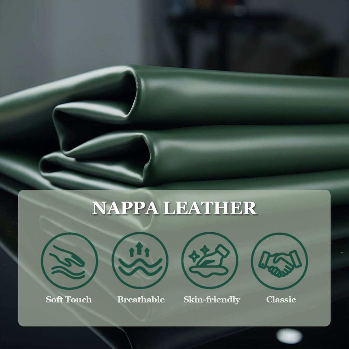 Kofferraum Organizer mit Deckel aus Nappa-Leder, Grün