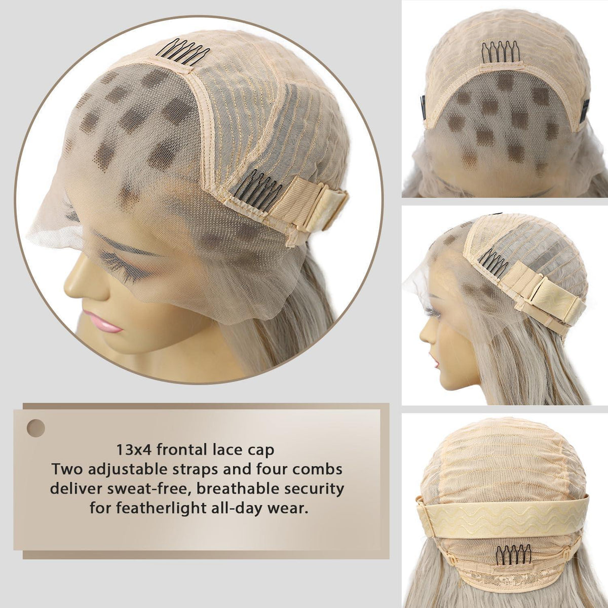 Braune Wellenperücke mit Highlights – Lace Front Perücke 24 Zoll