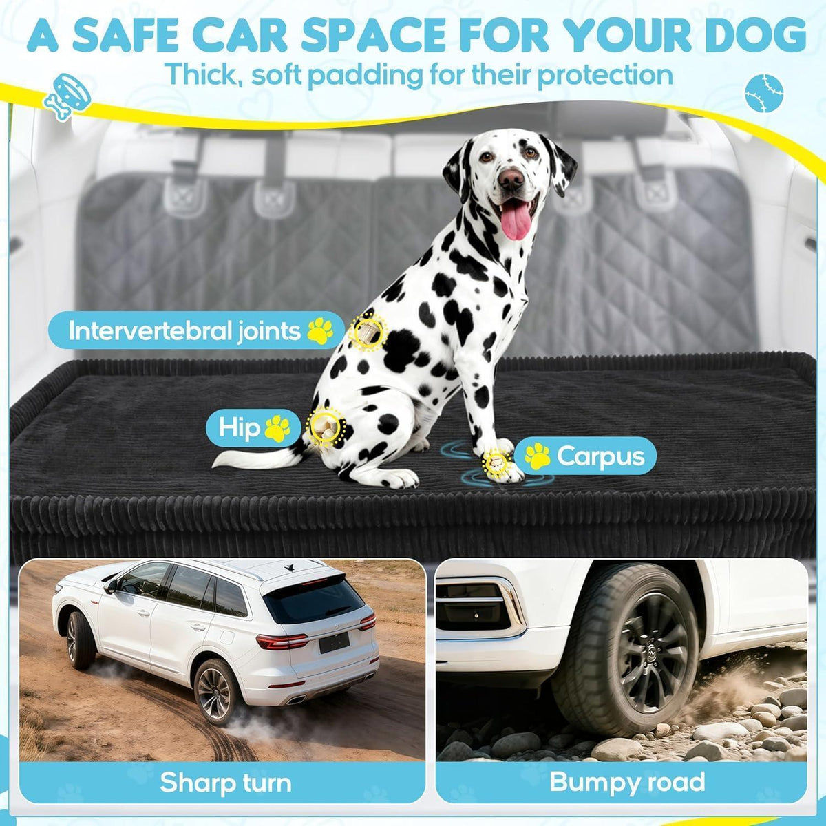 Auto Hundebett Mittel – Rutschfest & Waschbar