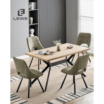 Drehbare Esszimmerstühle 2er Set – Bequemer Polsterstuhl Graugrün