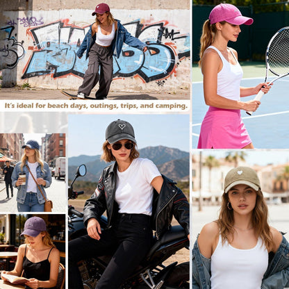 Damen Baseball Cap mit Zopf Loch & Stickerei