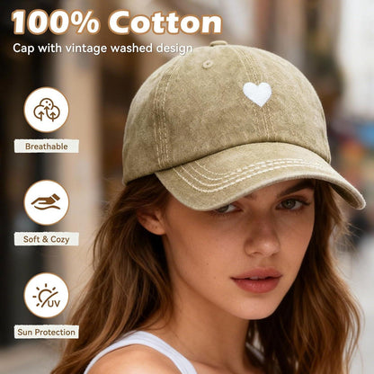 Damen Baseball Cap mit Zopf Loch & Vintage Stickerei