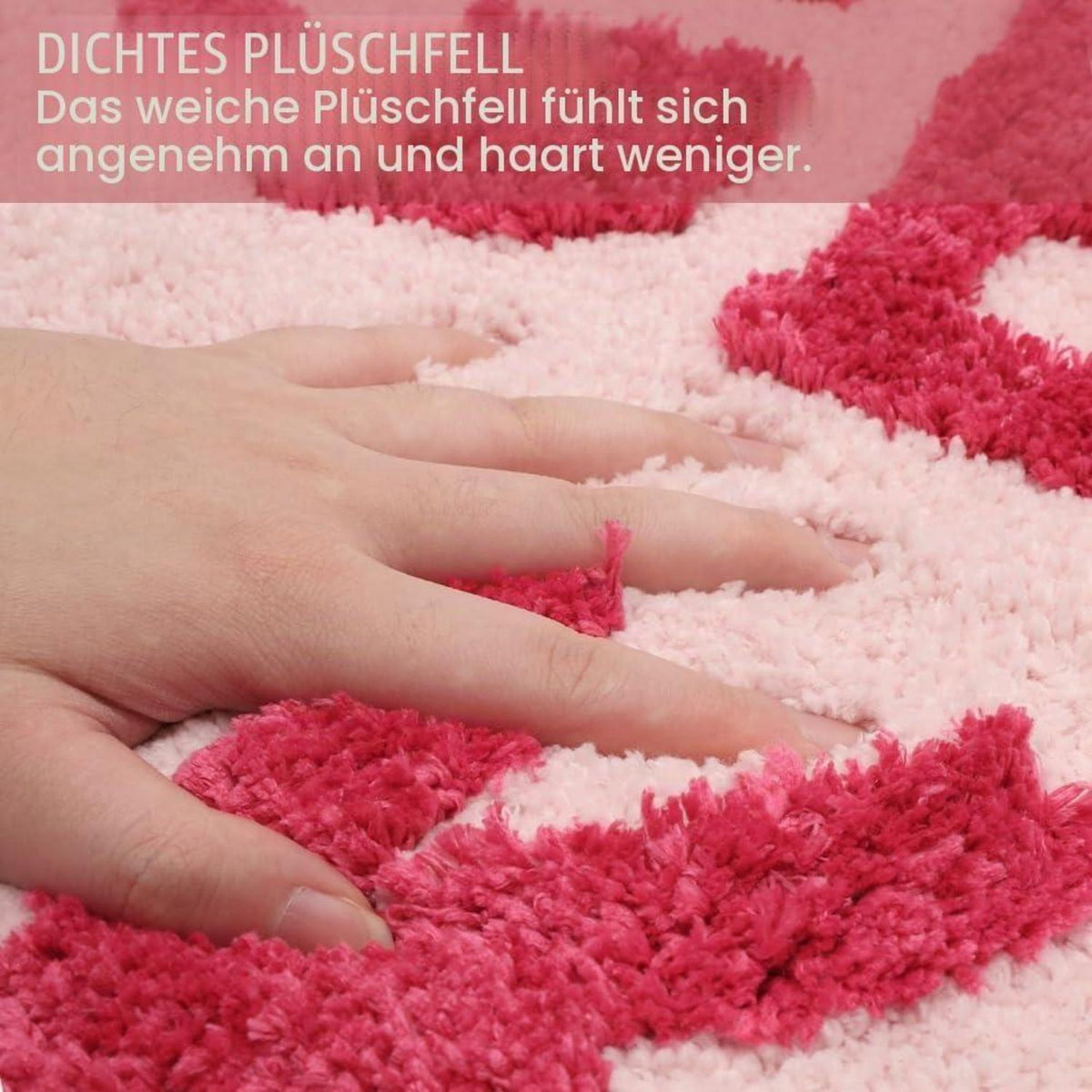 Rutschfester Badteppich Hellrosa – Duschmatte "Get Naked" 40x60 cm