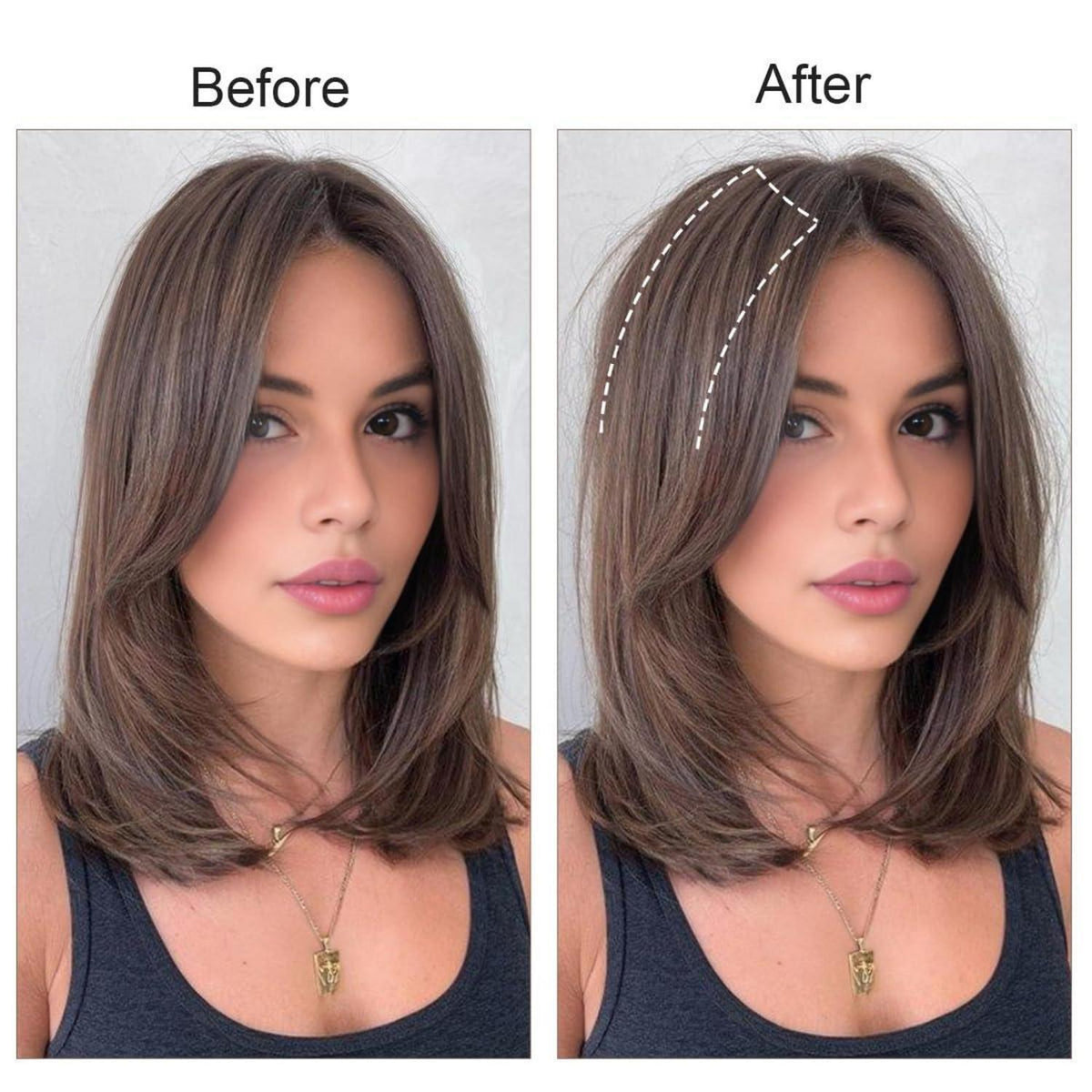 2 teiliges Clip-in Haarverlängerung Set, Naturbraun 20cm