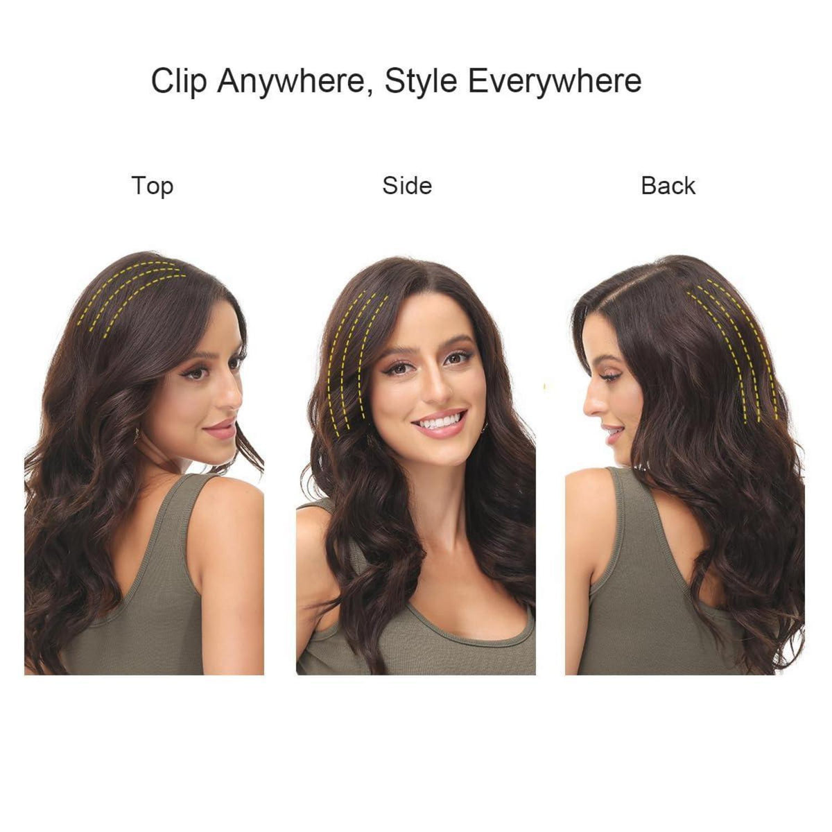 2 teiliges Clip-in Haarverlängerung Set, Naturbraun 20cm