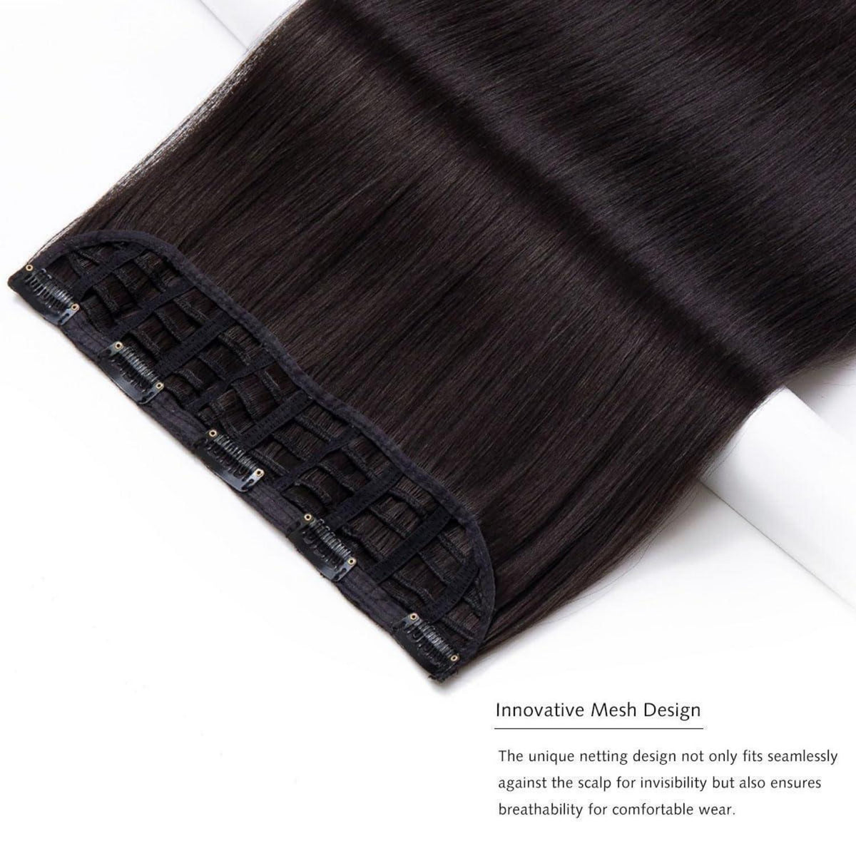 Synthetische Haarverlängerung gerade, 50cm, Naturbraun
