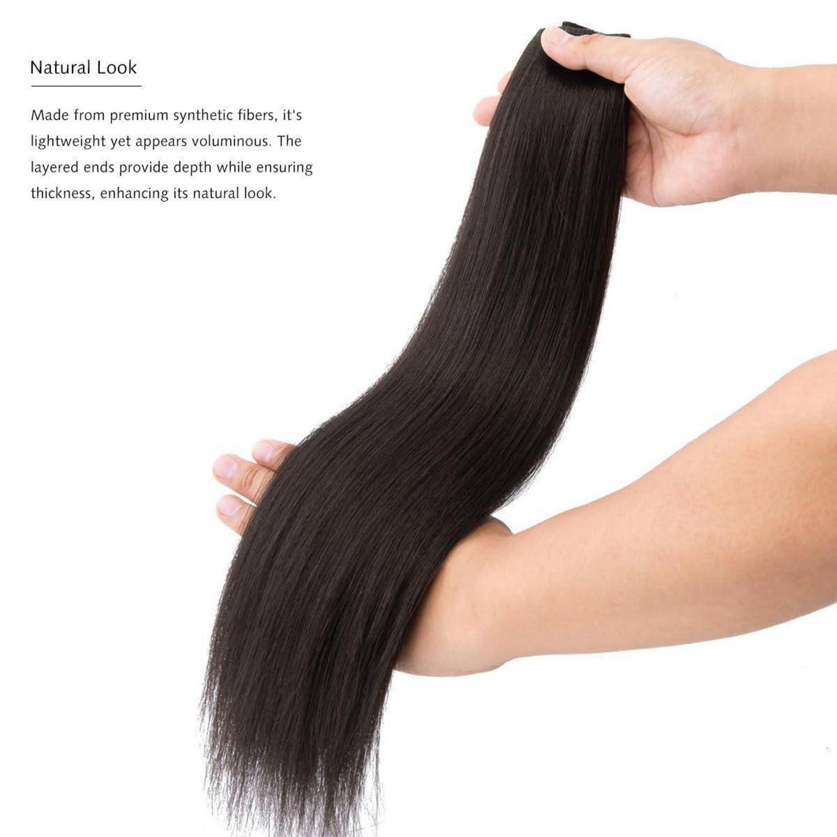 Synthetische Haarverlängerung gerade, 50cm, Naturbraun