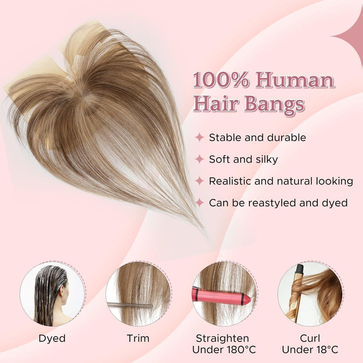Echthaar Pony Clip-In, Mittelbraun/Honigblond #4p27