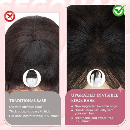 Echthaar Pony Clip-in – Seitlicher Pony Hellbraun #6
