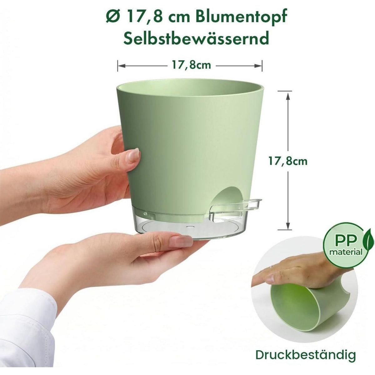 Selbstbewässerungstöpfe 5er Set mit Wasseranzeige