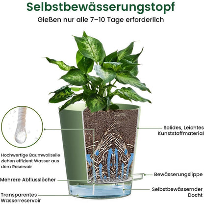 Selbstbewässerungstöpfe 5er Set mit Wasseranzeige