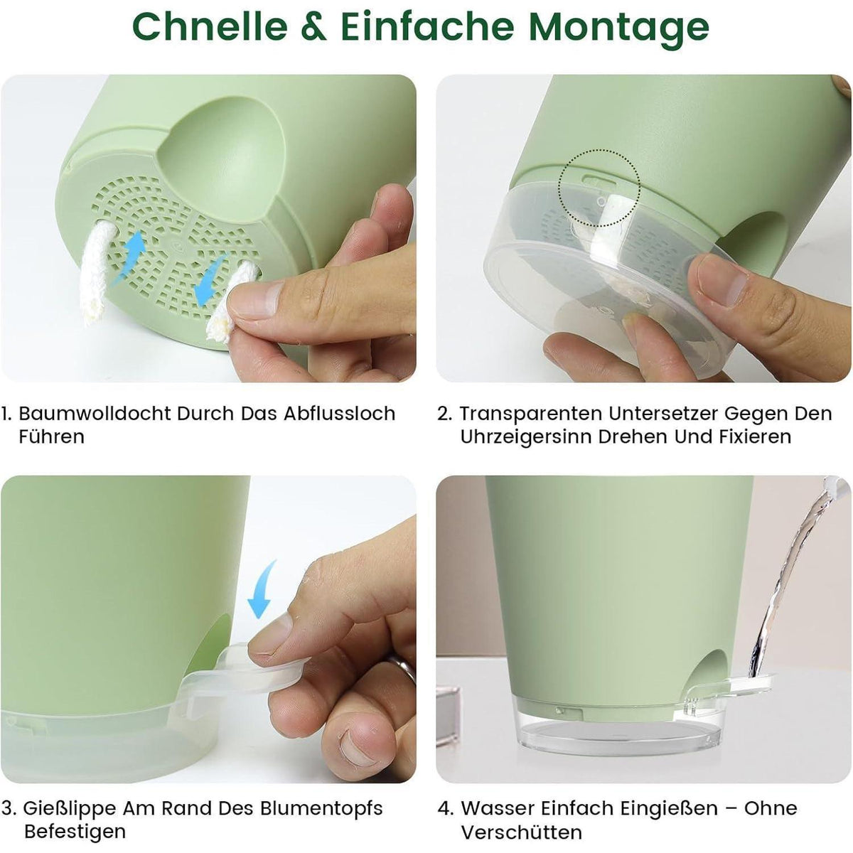Selbstbewässerungstöpfe 5er Set mit Wasseranzeige