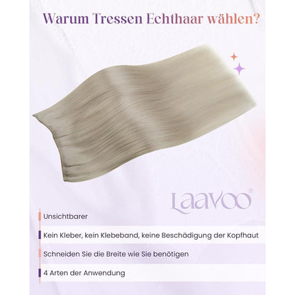 Echthaar Tressen Blond 55cm – Remy Haarverlängerung #60