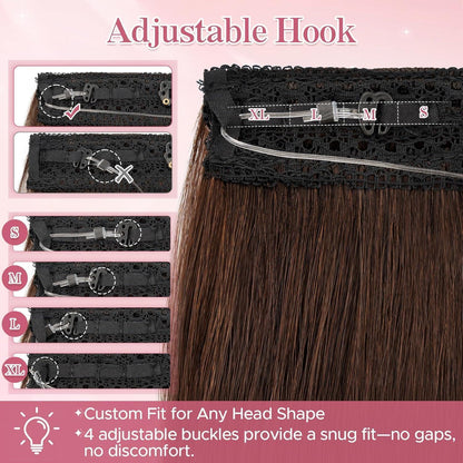 Remy Echthaar Extension Dunkelbraun - 40cm, 65g