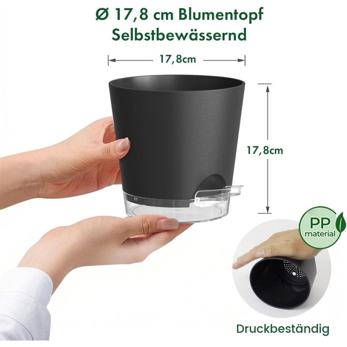 Selbstbewässerungstöpfe 5er Set mit Wasserstandsanzeige