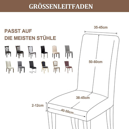 Stretch Stuhlhussen Set 4er – Camel | Jacquard, Waschbar