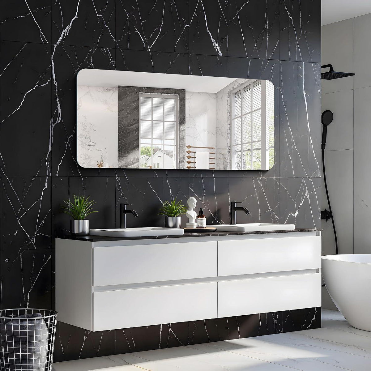 Rahmenloser Badezimmerspiegel 120x60cm – Klar & Robust