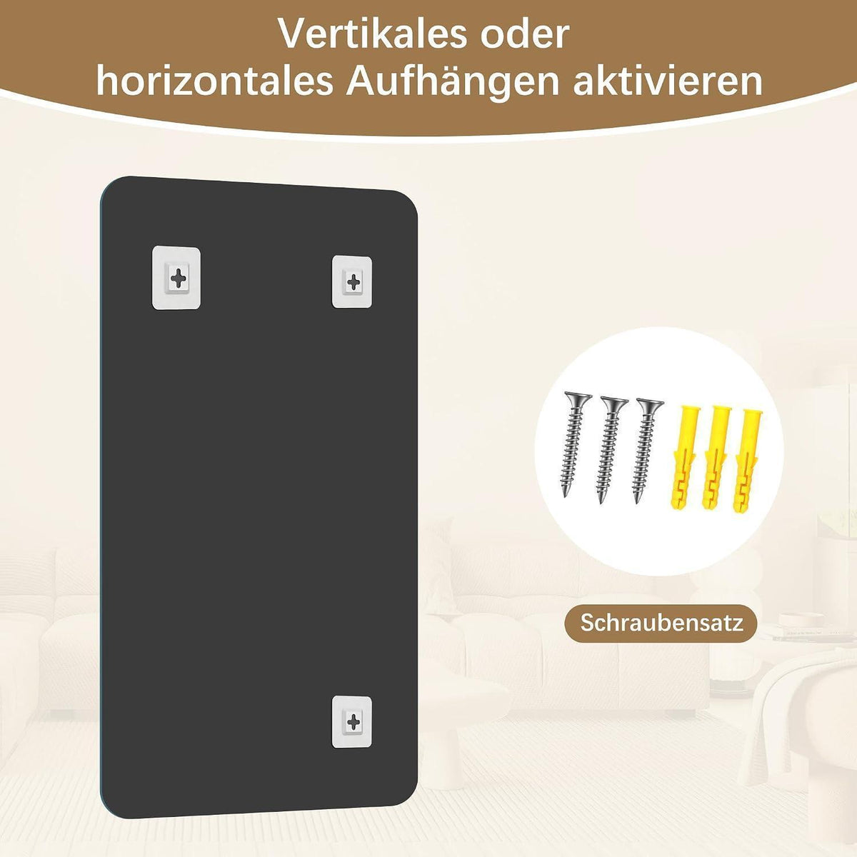 Rahmenloser Badezimmerspiegel 120x60cm – Klar & Robust