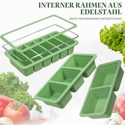 Silikon Gefrierformen Set mit Deckel & Stahlrahmen (125/250/400ml)