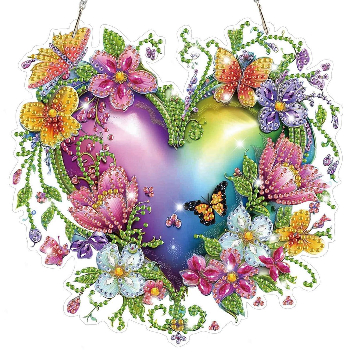 5D Diamantmalerei Herz Blume Fensterbild Bausatz