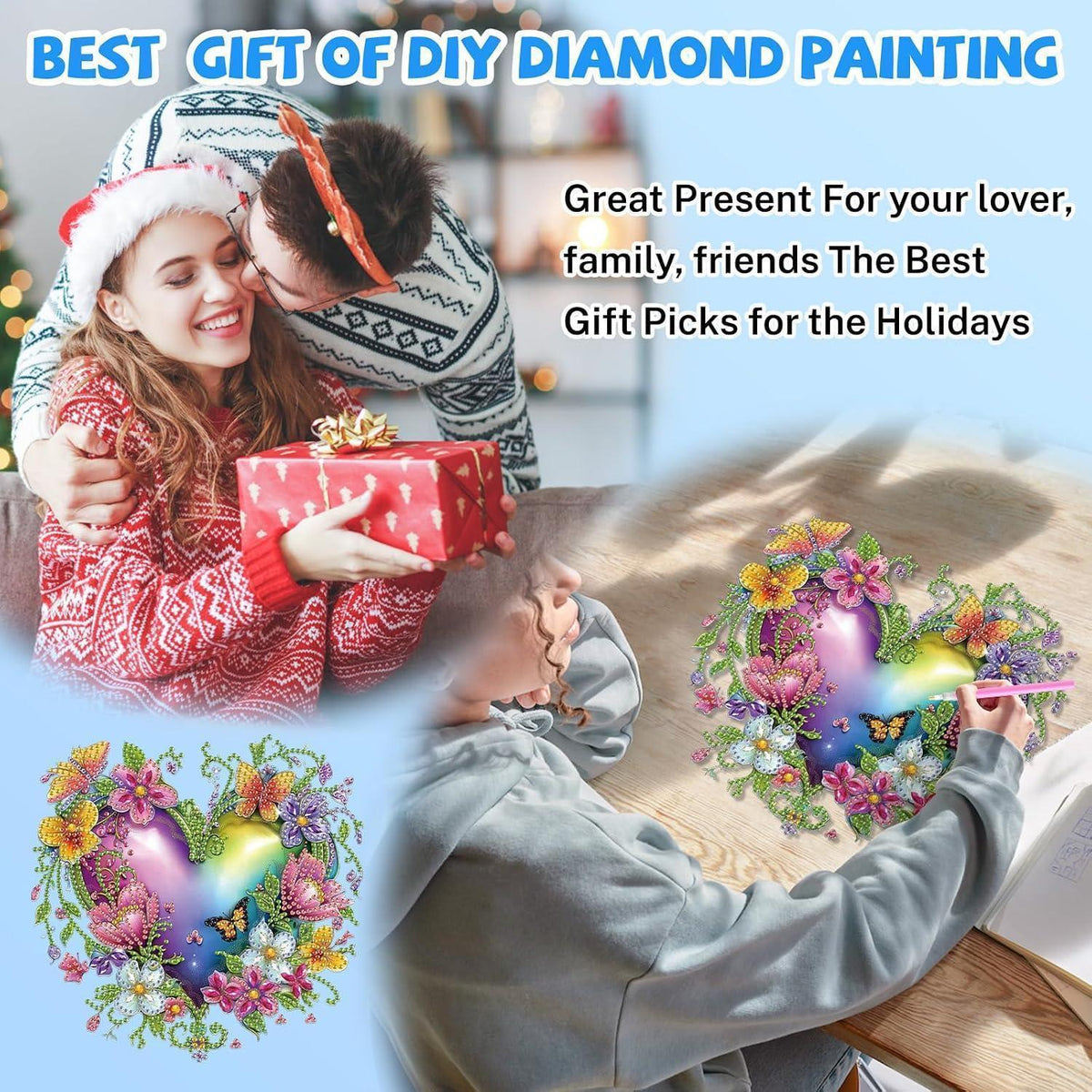 5D Diamantmalerei Herz Blume Fensterbild Bausatz