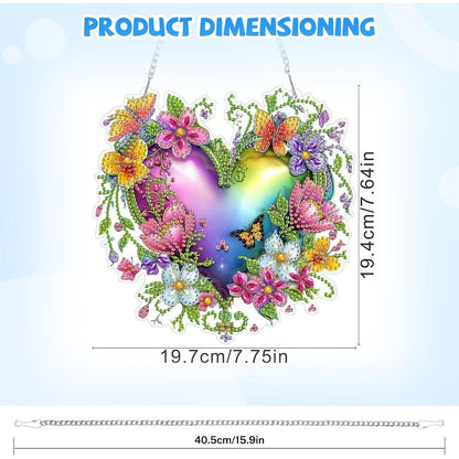 5D Diamantmalerei Herz Blume Fensterbild Bausatz