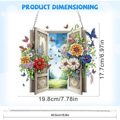 5D Diamantmalerei Blumen Fensterbild für Erwachsene