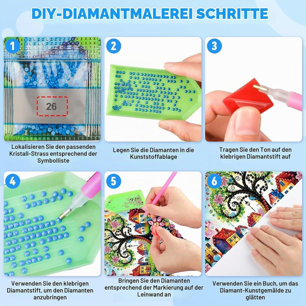 5D Diamantmalerei Herz Anhänger Lebensbaum Fensterbild