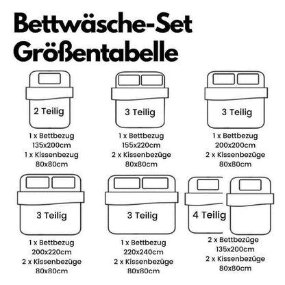Marmor Bettwäsche Set 135x200 Braun Mikrofaser 4tlg.