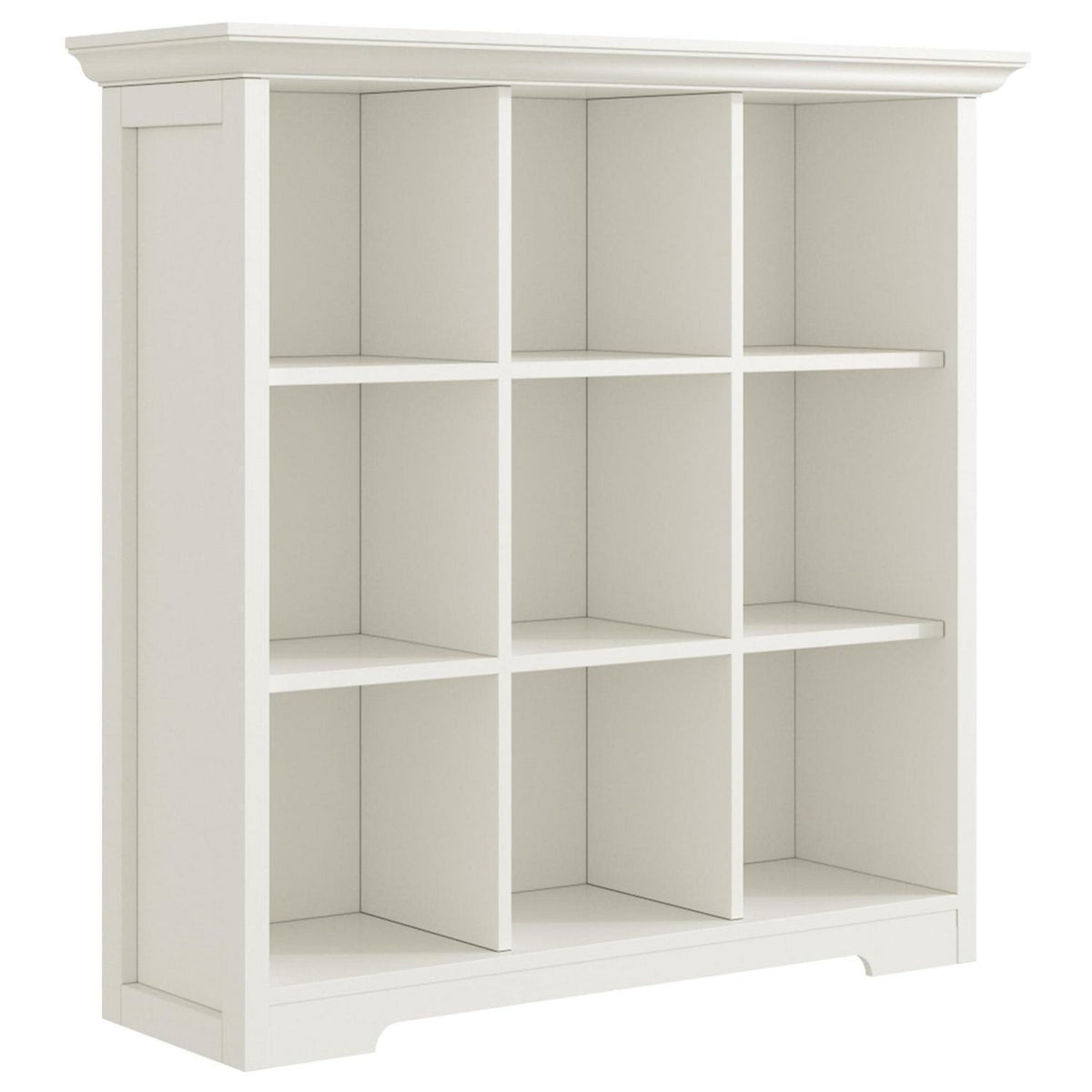 OSCHF 9-Fächers Bücherregal mit Sockel – Weißes Holzregal für Wohnen & Büro