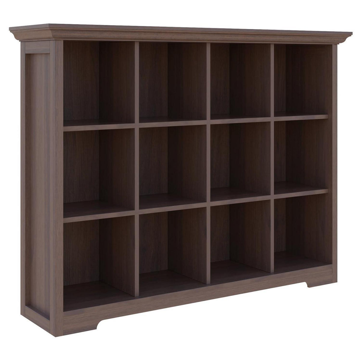OSCHF 12-Fächer Bücherregal mit Sockel – Modernes Holzregal Walnuss