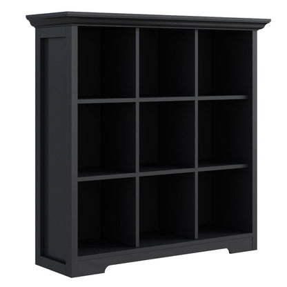 OSCHF Bücherregal 9 Fächer - Modernes Holzregal Schwarz