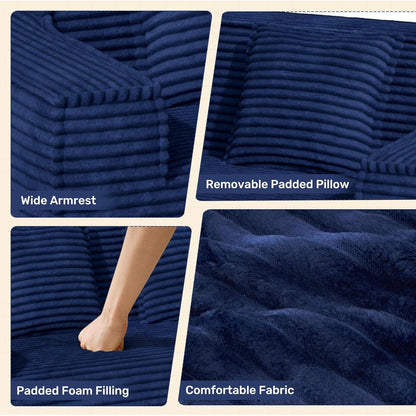 Boneless Cord Sofa mit Schlaffunktion – Modernes Wolkensofa Blau