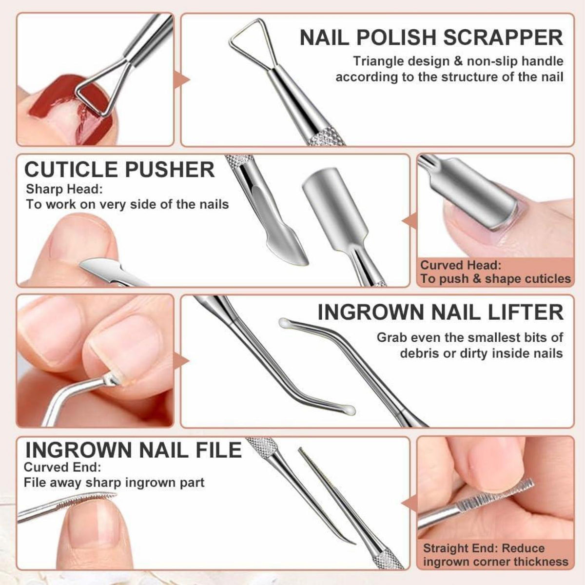 12-teiliges Maniküre Set für Nagelpflege Zuhause & Studio