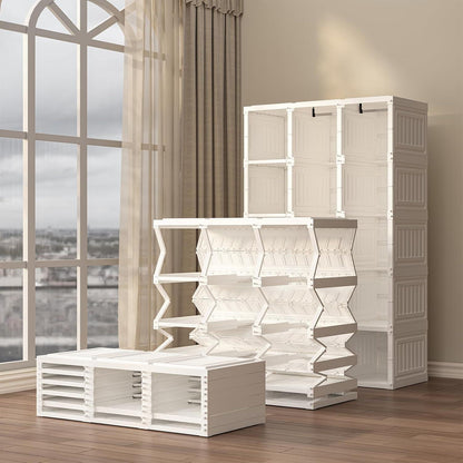 Zusammenklappbarer Kleiderschrank mit Kleiderstange & Magnettüren