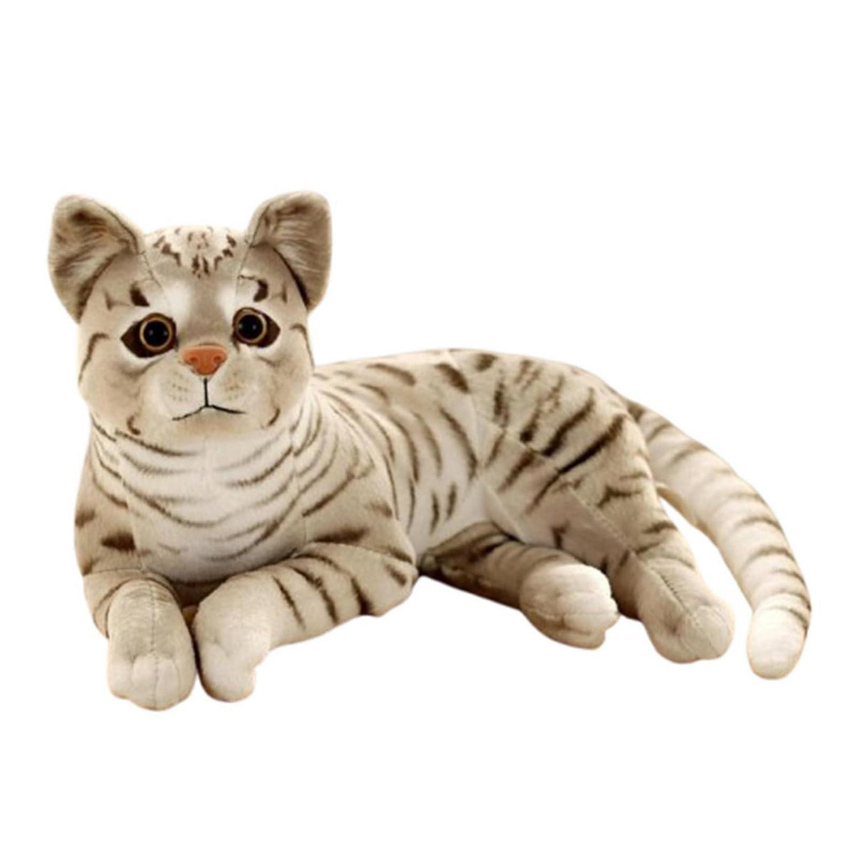 Lebensechte Katze Kuscheltier - 30/36cm Plüschkatze Grau