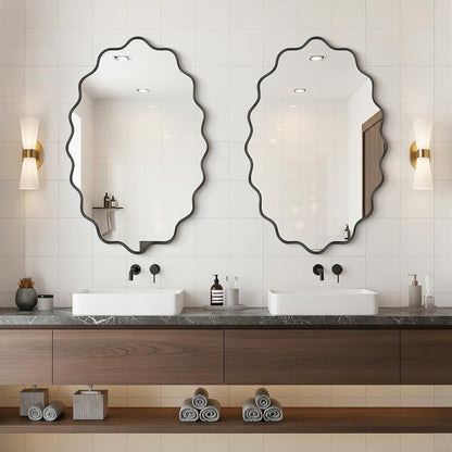 Wavy Ovaler Wandspiegel mit Aluminiumrahmen – 90x60 cm