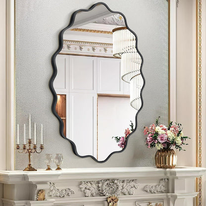 Wavy Ovaler Wandspiegel mit Aluminiumrahmen – 90x60 cm