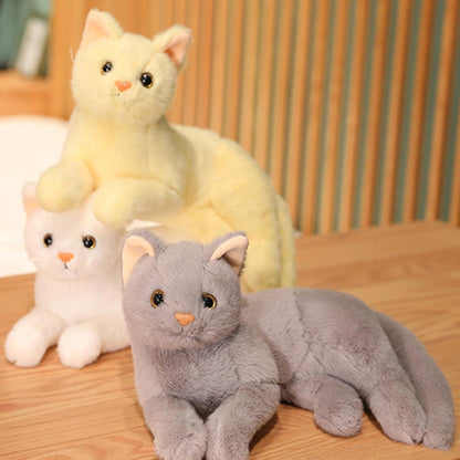 Lebensechte Katze Kuscheltier 30cm Schwarz