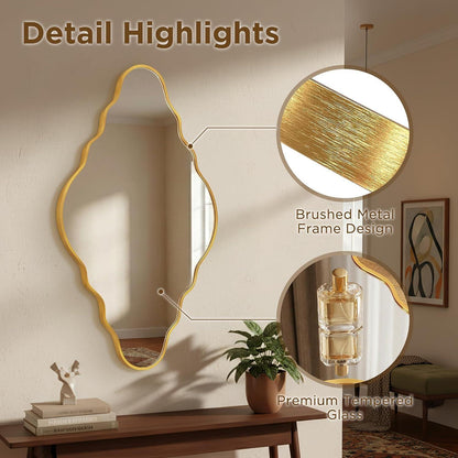 Diamant Wandspiegel mit Aluminiumrahmen – 105x65 cm