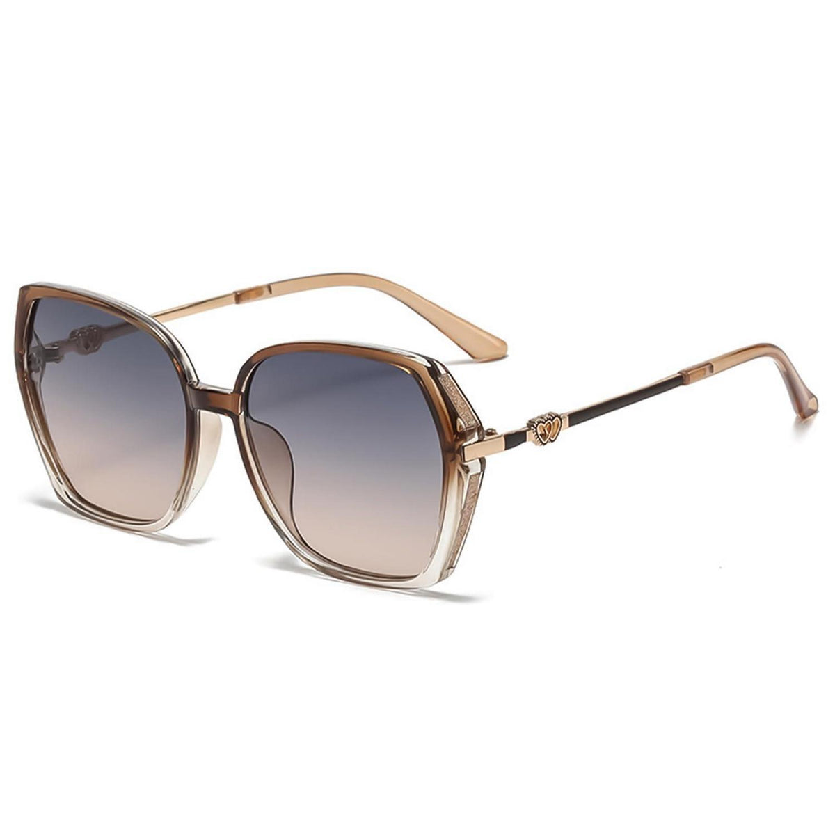 Sonnenbrille Damen Schmetterling Groß Braun 54mm UV Schutz