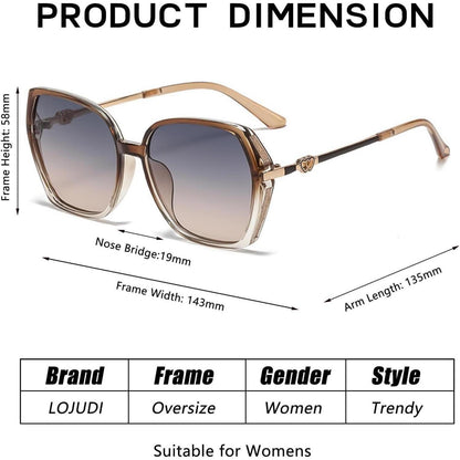Sonnenbrille Damen Schmetterling Groß Braun 54mm UV Schutz