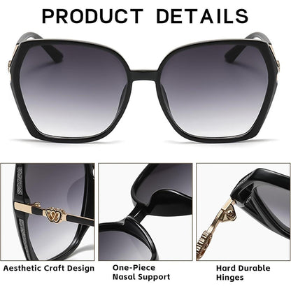 Sonnenbrille Damen Schmetterling Groß – Schwarze UV-Brille 54mm