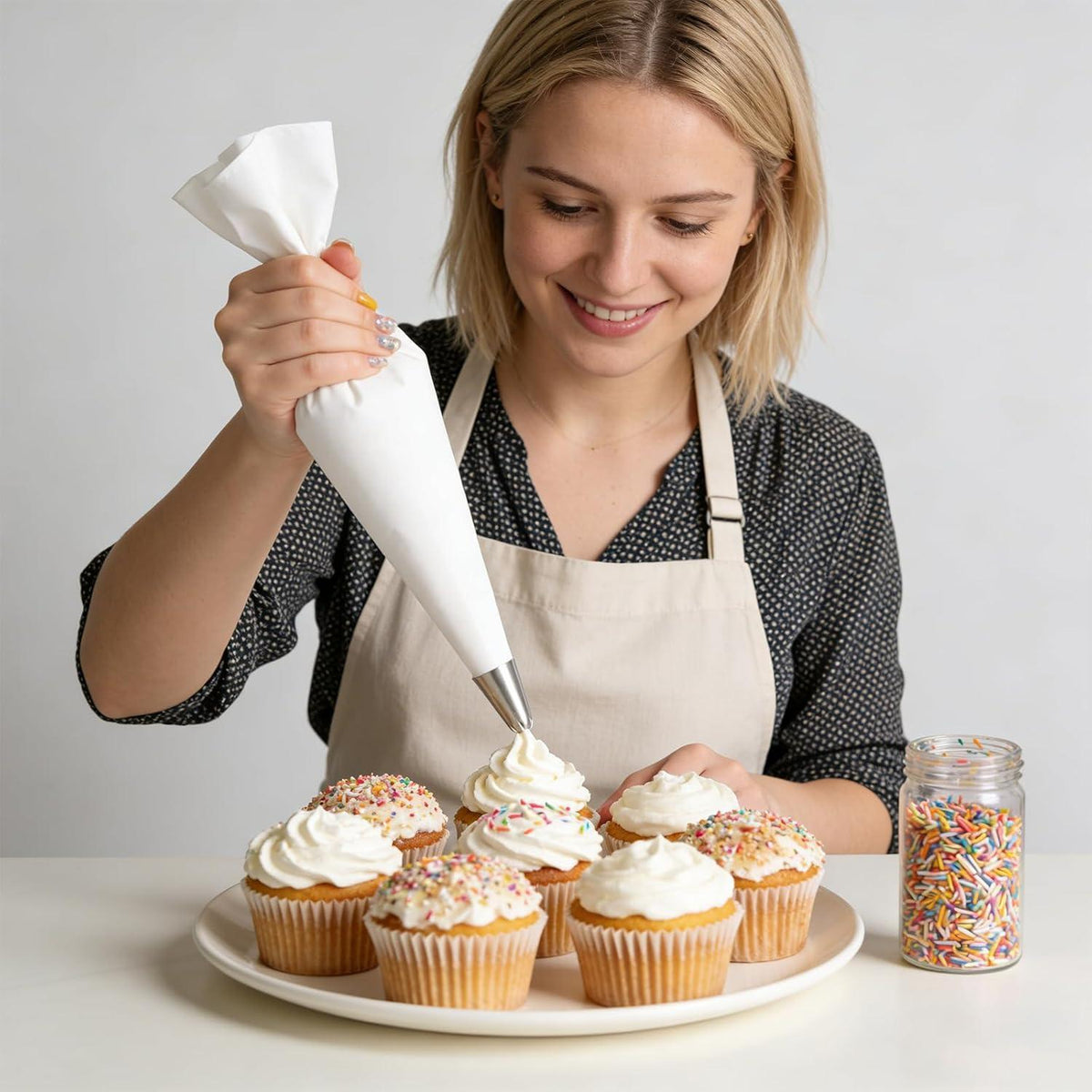 Baumwoll Spritzbeutel Set – 4 Größen für Kuchen & Torten